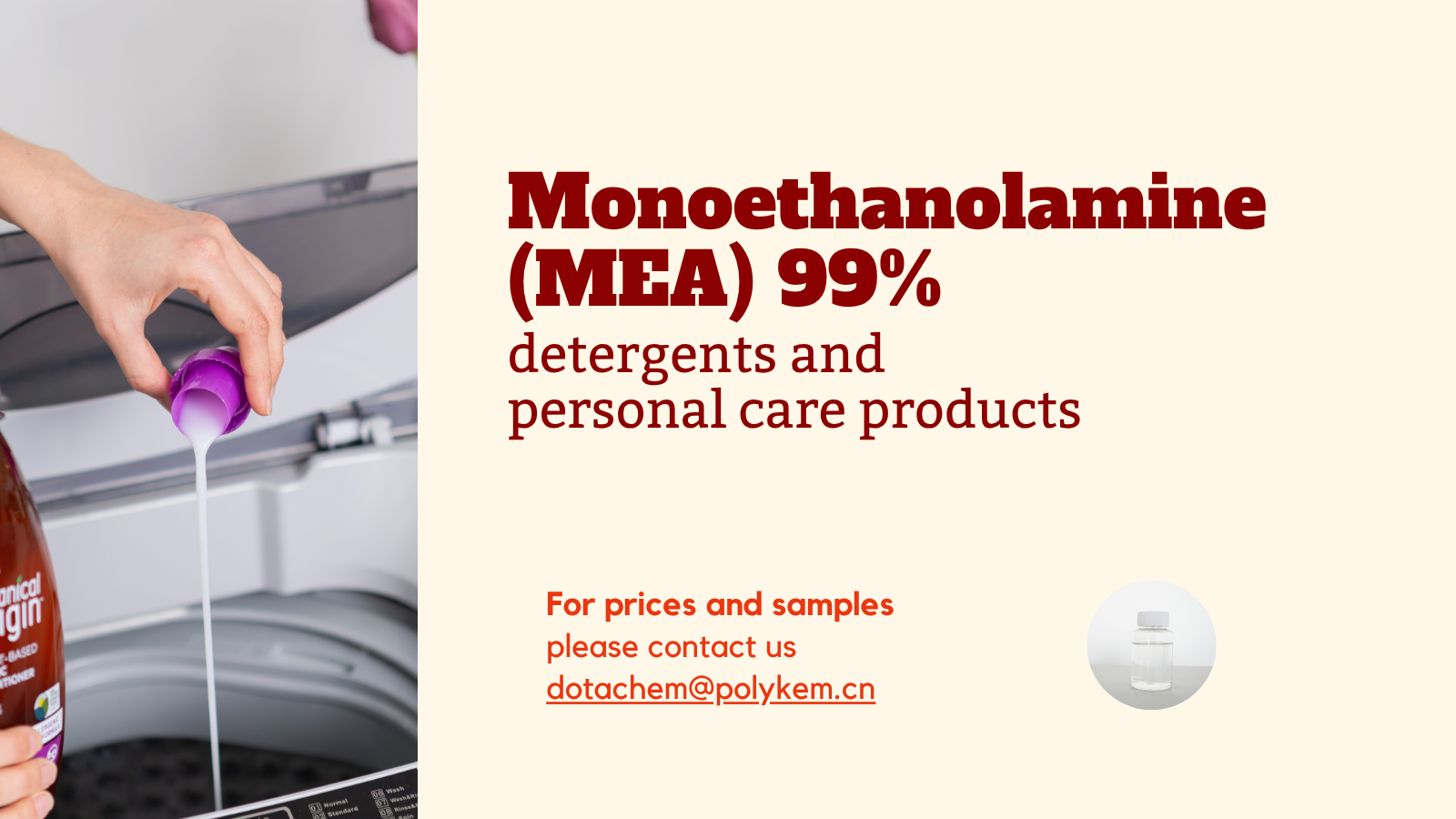Monoethanolaminas (MEA) 99%: pagrindinis ploviklių ir asmens priežiūros priemonių ingredientas